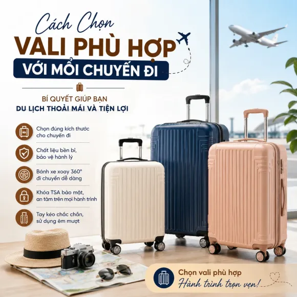 Cách Chọn Vali Phù Hợp Với Mỗi Chuyến Đi – Bí Quyết Giúp Bạn Du Lịch Thoải Mái Và Tiện Lợi